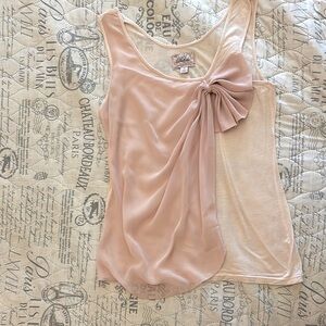 Elegant Pink Sleeveless Top with Bow Detail